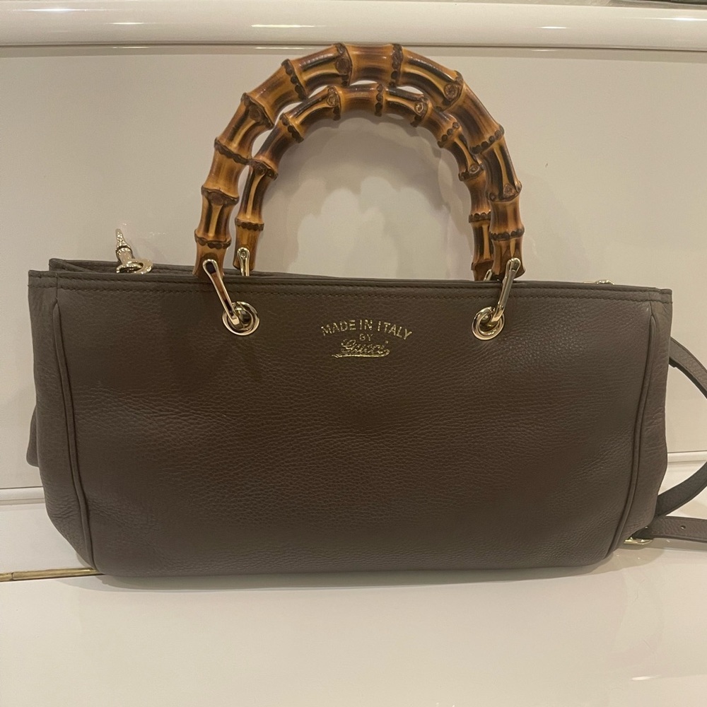 Gucci brown tote with bamboo handles!! Never used! NWOT